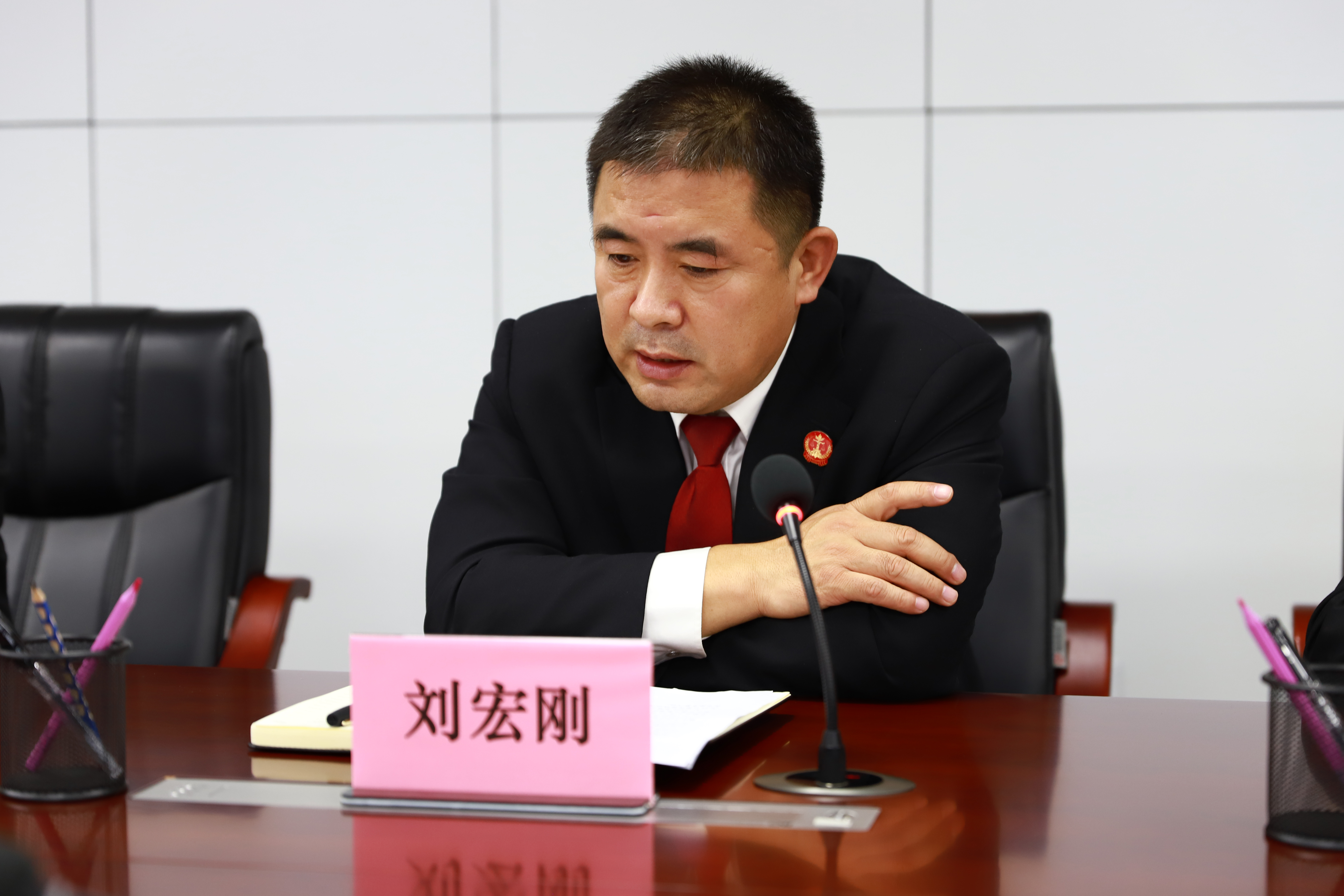 会议由院党组书记,代院长刘宏刚主持,各员额法官,执行员汇报了前三